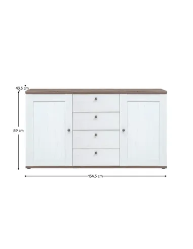 Comodă TEINA, dormitor/hol, 154.5x43.5x89 cm, PAL laminat | MobilaOK