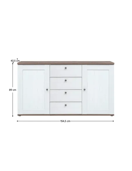 Comodă TEINA, dormitor/hol, 154.5x43.5x89 cm, PAL laminat | MobilaOK