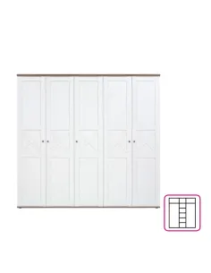Dulap TEINA SZF5D pentru dormitor/hol, 242x59.5x225 cm, PAL melaminat | MobilaOK