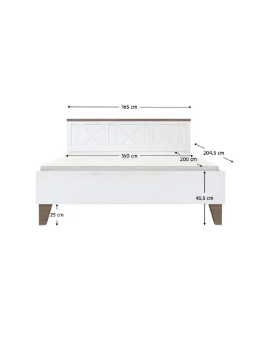 Pat TEINA, dormitor, 160x200, PAL melaminat pin canyon/stejar sonoma trufel | MobilaOK
