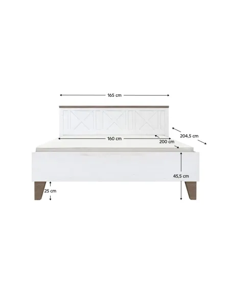 Pat TEINA, dormitor, 160x200, PAL melaminat pin canyon/stejar sonoma trufel | MobilaOK