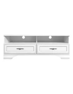 Măsuţă TV KENTAK RTV2S, living, 124.5x54x47 cm, PAL melaminat alb | MobilaOK