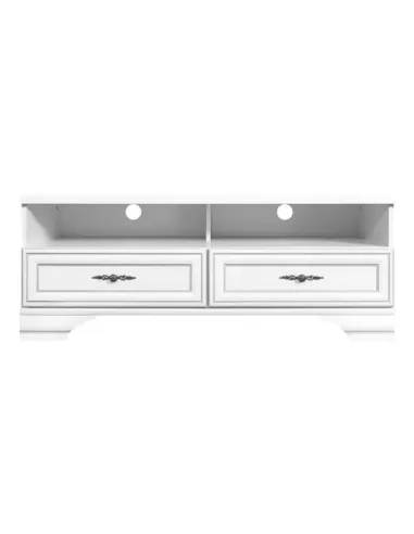 Măsuţă TV KENTAK RTV2S, living, 124.5x54x47 cm, PAL melaminat alb | MobilaOK