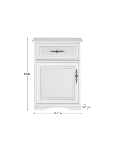 Comodă KENTAK pentru dormitor/hol, 54.5x34.5x83 cm, PAL melaminat | MobilaOK