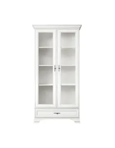 Vitrină KENTAK REG2W1S, living/hol/dormitor, 99.5x44x210 cm, PAL melaminat și sticlă | MobilaOK