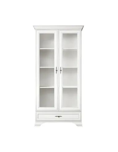 Vitrină KENTAK REG2W1S, living/hol/dormitor, 99.5x44x210 cm, PAL melaminat și sticlă | MobilaOK