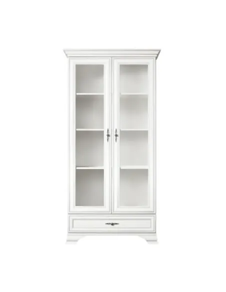 Vitrină KENTAK REG2W1S, living/hol/dormitor, 99.5x44x210 cm, PAL melaminat și sticlă | MobilaOK