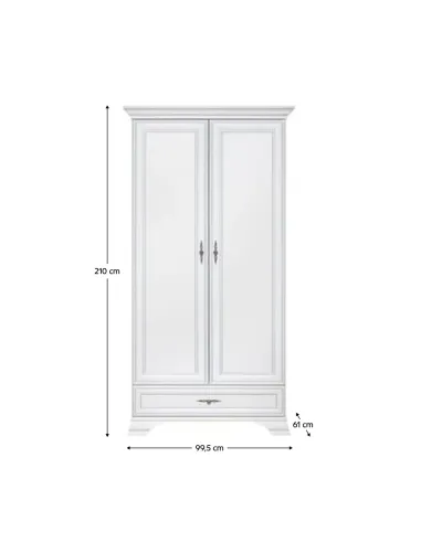 Dulap KENTAK SZF2D1S pentru dormitor/hol, 99.5x61x210 cm, PAL melaminat | MobilaOK