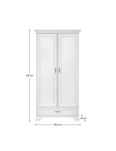Dulap KENTAK SZF2D1S pentru dormitor/hol, 99.5x61x210 cm, PAL melaminat | MobilaOK