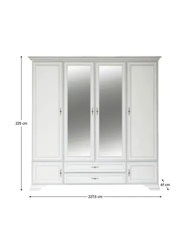 Dulap KENTAK SZF6D2S pentru dormitor/hol, 227.5x61x225 cm, PAL melaminat | MobilaOK