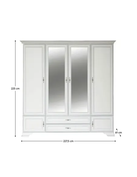 Dulap KENTAK SZF6D2S pentru dormitor/hol, 227.5x61x225 cm, PAL melaminat | MobilaOK