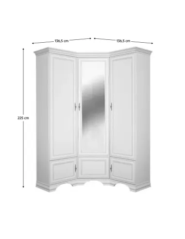 Dulap de colț KENTAK SZFN5D, dormitor/hol, 136.5x136.5x225 cm, PAL melaminat | MobilaOK