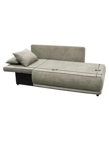 Canapea extensibilă, bej gri Taupe, pe stânga, LIAMI | MobilaOK