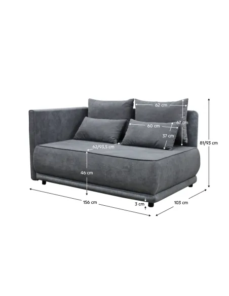 Canapea extensibilă LIAMI, living, 156x103x81/93 cm, Textil, Spumă T30 | MobilaOK