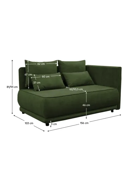 Canapea extensibilă LIAMI, living, 156x103x81/93 cm, țesătură Gerra 50, PAL | MobilaOK