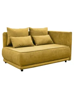Canapea extensibilă LIAMI, muștar, living, 156x103x81/93 cm, textil, plastic | MobilaOK