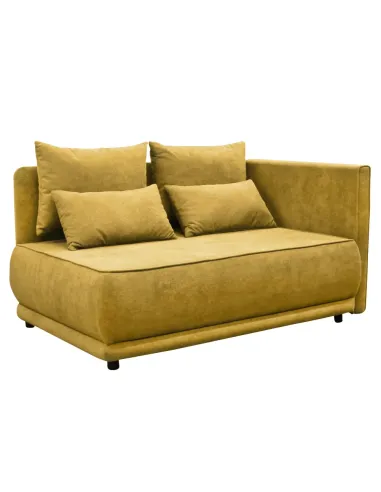 Canapea extensibilă LIAMI, muștar, living, 156x103x81/93 cm, textil, plastic | MobilaOK