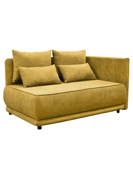 Canapea extensibilă LIAMI, muștar, living, 156x103x81/93 cm, textil, plastic | MobilaOK