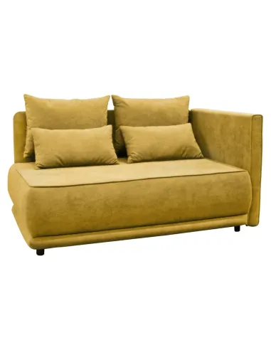 Canapea extensibilă LIAMI, muștar, living, 156x103x81/93 cm, textil, plastic | MobilaOK