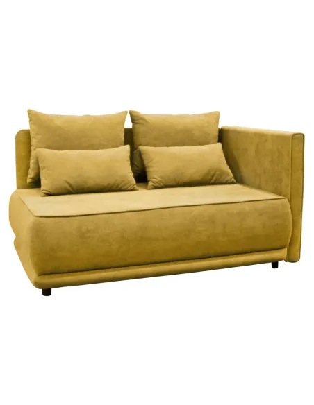 Canapea extensibilă LIAMI, muștar, living, 156x103x81/93 cm, textil, plastic | MobilaOK