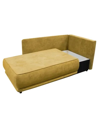 Canapea extensibilă LIAMI, muștar, living, 156x103x81/93 cm, textil, plastic | MobilaOK