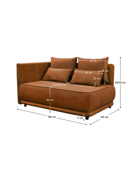 Canapea extensibilă LIAMI, living, 156x103x81/93 cm, țesătură Gerra 25 | MobilaOK