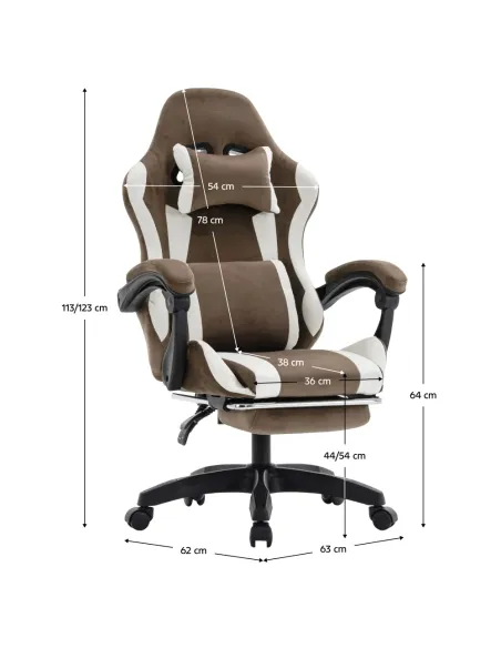 Scaun Gaming HOSPO, birou/gaming, 63x62x113-123 cm, tesatura/plastic | MobilaOK