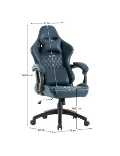 Scaun Gaming SAMIE, birou/gaming, 66x69x126-136 cm, piele/plastic, KONDELA | MobilaOK 2