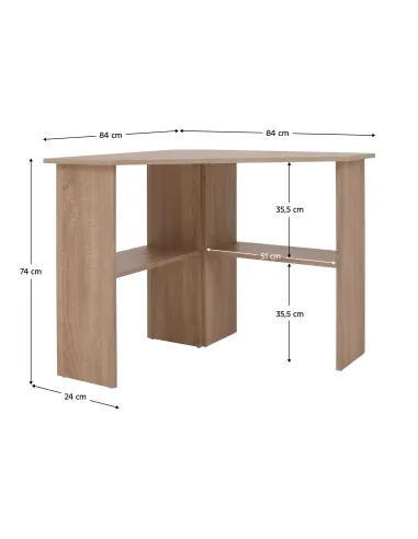 Masă PC RONY NEW, birou, 84x74x84 cm, PAL melaminat stejar sonoma | MobilaOK