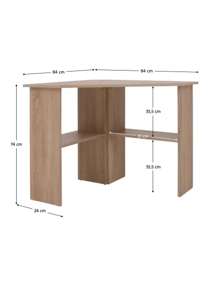 Masă PC RONY NEW, birou, 84x74x84 cm, PAL melaminat stejar sonoma | MobilaOK