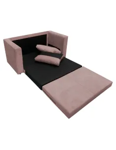 Canapea extensibilă BEJA, roz, living, 138x69x63 cm, țesătură, spumă PU | MobilaOK 2