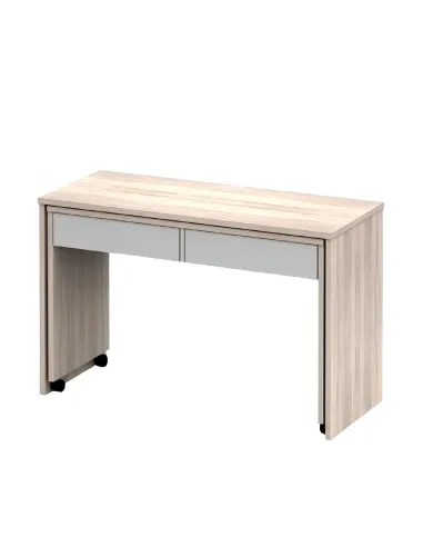 Masă PC VERSAL NEW, birou extensibil, 120x75x50 cm, PAL melaminat stejar sonoma/alb | MobilaOK