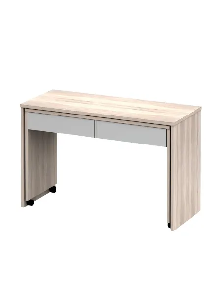 Masă PC VERSAL NEW, birou extensibil, 120x75x50 cm, PAL melaminat stejar sonoma/alb | MobilaOK
