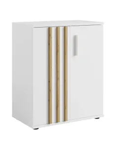 Comodă TOLIS, dormitor, 60x35x73 cm, PAL/MDF alb/stejar artisan | MobilaOK