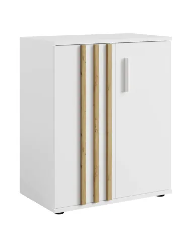 Comodă TOLIS, dormitor, 60x35x73 cm, PAL/MDF alb/stejar artisan | MobilaOK