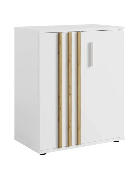 Comodă TOLIS, dormitor, 60x35x73 cm, PAL/MDF alb/stejar artisan | MobilaOK