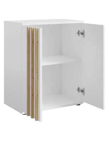 Comodă TOLIS, dormitor, 60x35x73 cm, PAL/MDF alb/stejar artisan | MobilaOK