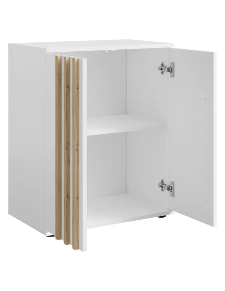 Comodă TOLIS, dormitor, 60x35x73 cm, PAL/MDF alb/stejar artisan | MobilaOK