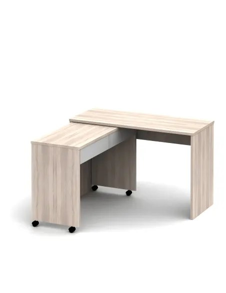 Masă PC VERSAL NEW, birou extensibil, 120x75x50 cm, PAL melaminat stejar sonoma/alb | MobilaOK