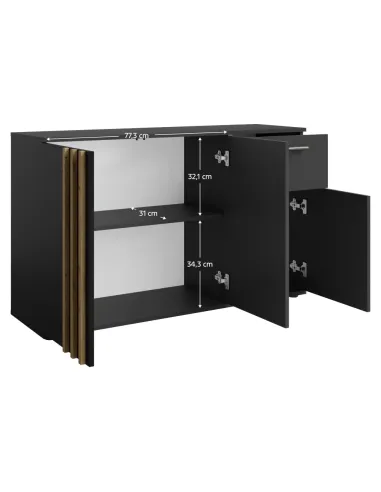 Comodă TOLIS, dormitor/living, 120x35x73 cm, PAL/MDF | MobilaOK