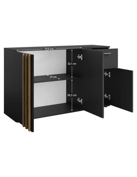 Comodă TOLIS, dormitor/living, 120x35x73 cm, PAL/MDF | MobilaOK