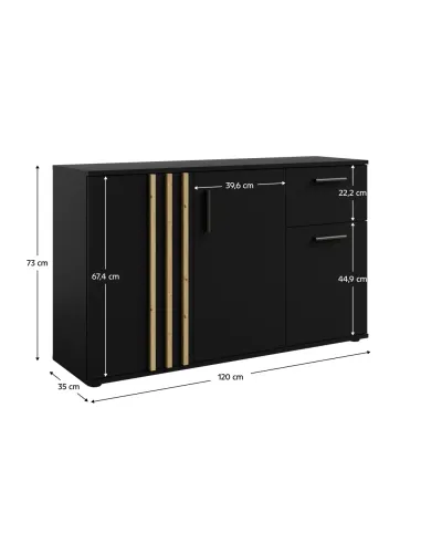 Comodă TOLIS, dormitor/living, 120x35x73 cm, PAL/MDF | MobilaOK