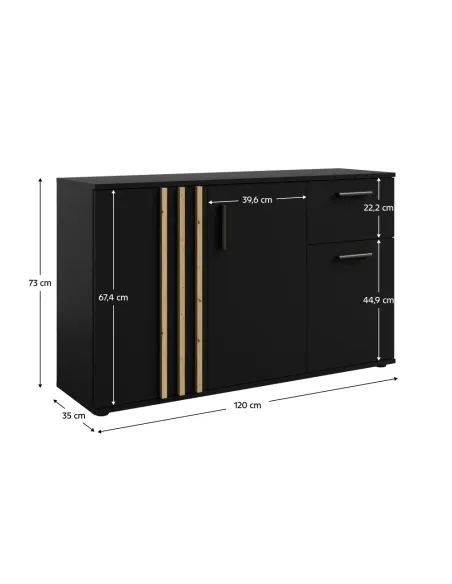 Comodă TOLIS, dormitor/living, 120x35x73 cm, PAL/MDF | MobilaOK