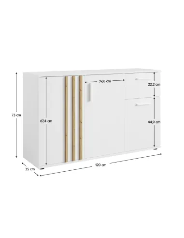 Comodă TOLIS TYP 2, dormitor/hol/living, 120x35x73 cm, PAL/MDF | MobilaOK