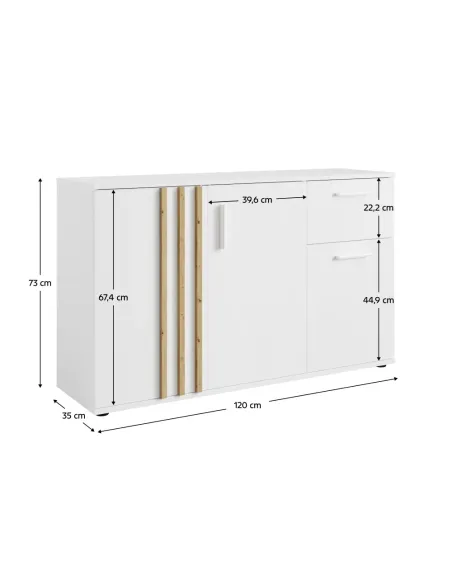 Comodă TOLIS TYP 2, dormitor/hol/living, 120x35x73 cm, PAL/MDF | MobilaOK