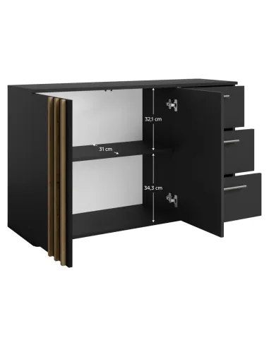 Comodă TOLIS TYP 3 pentru dormitor, 120x35x73 cm, din PAL și MDF | MobilaOK