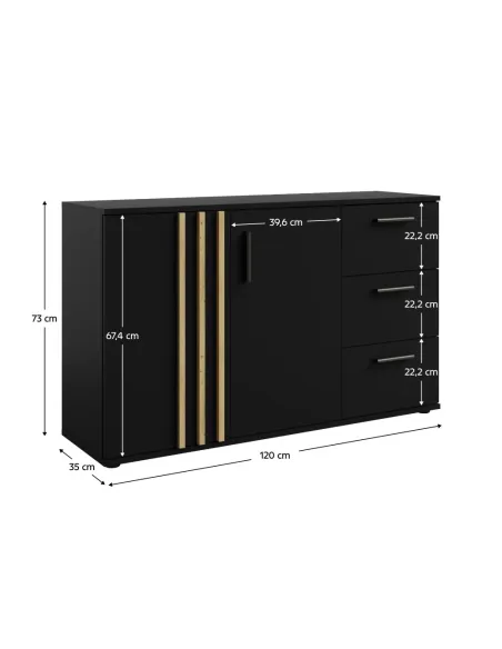 Comodă TOLIS TYP 3 pentru dormitor, 120x35x73 cm, din PAL și MDF | MobilaOK