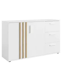 Comodă TOLIS TYP 3, dormitor/hol, 120x35x73 cm, PAL/MDF alb/stejar artisan | MobilaOK