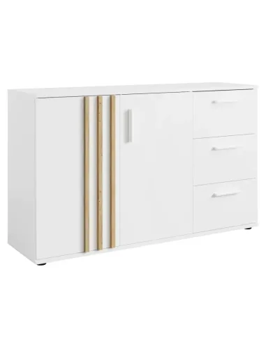 Comodă TOLIS TYP 3, dormitor/hol, 120x35x73 cm, PAL/MDF alb/stejar artisan | MobilaOK