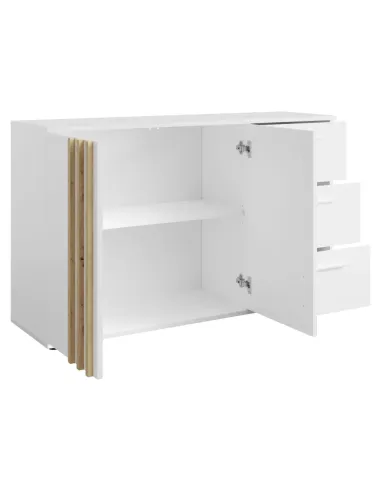 Comodă TOLIS TYP 3, dormitor/hol, 120x35x73 cm, PAL/MDF alb/stejar artisan | MobilaOK